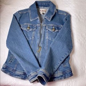 Sold AMX Blue Denim Zipper Jacket Women’s Size Small